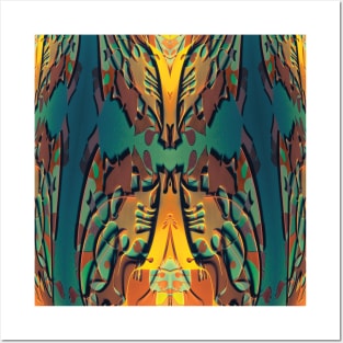 Fox Fire- Art Deco Fantasy Pattern Posters and Art